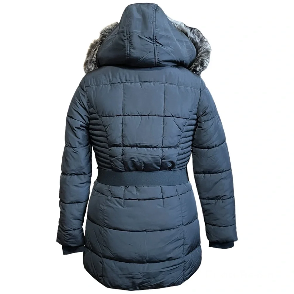 YMI Medium Black and Gold Long Winter Jacket - Picture 3 of 14